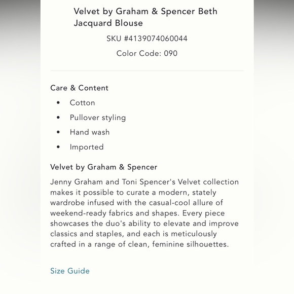 Anthropologie Velvet by Graham and Spencer Beth blouse size small - Picture 6 of 10